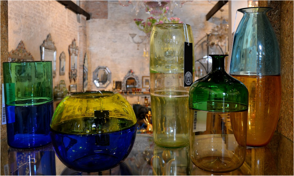 Murano-Glasvasen, Incalmo Murano-Glas, Glaskunst Murano, modernes Murano-Glas, Murano-Glas einkaufen, Ex-Kirche Santa Chiara, authentisches Murano-Glas
